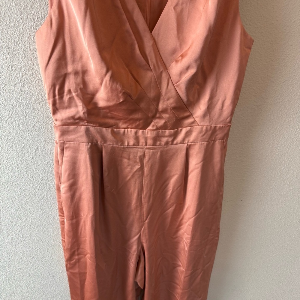 New J. Crew Satin Gloucester Back Crepe Jumpsuit Seashell Pink NWT Women Size 8 - Picture 4 of 16